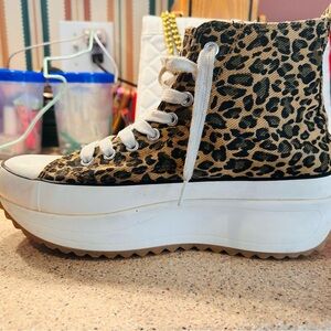 Leopard Print High-Top Madden Girl platform sneakers